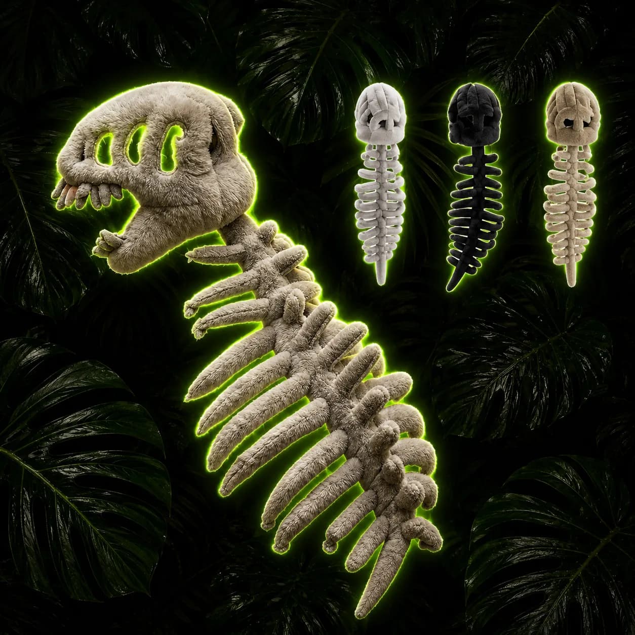 Dino Skeleton Plush Costume - Adult/Large 115cm 3