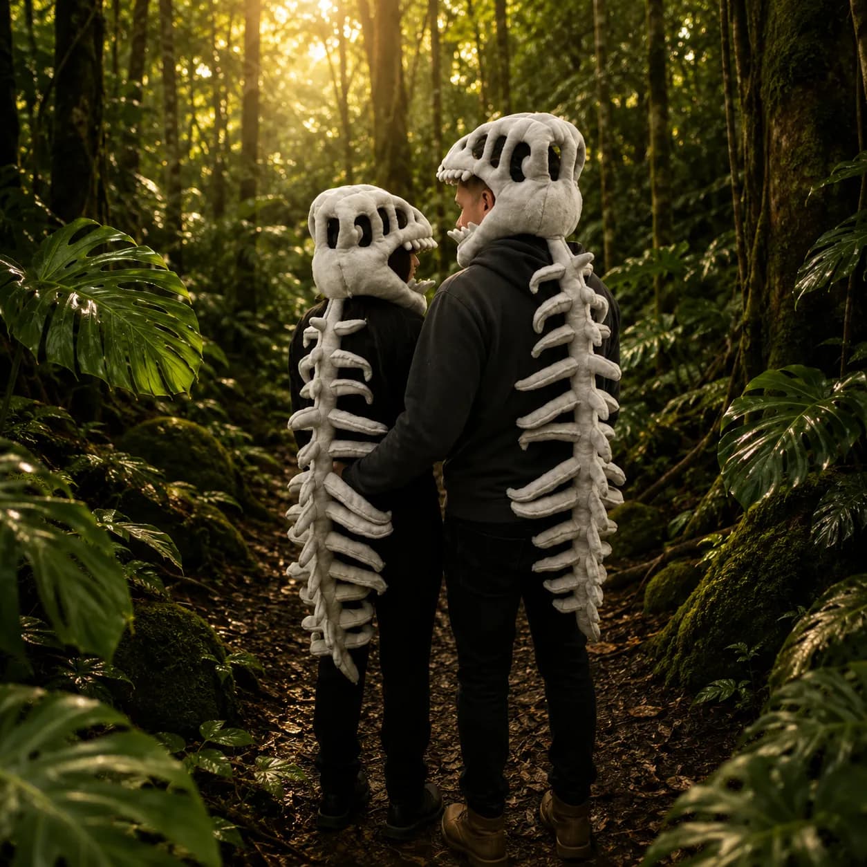 Dino Skeleton Plush Costume - Adult/Large 115cm 6
