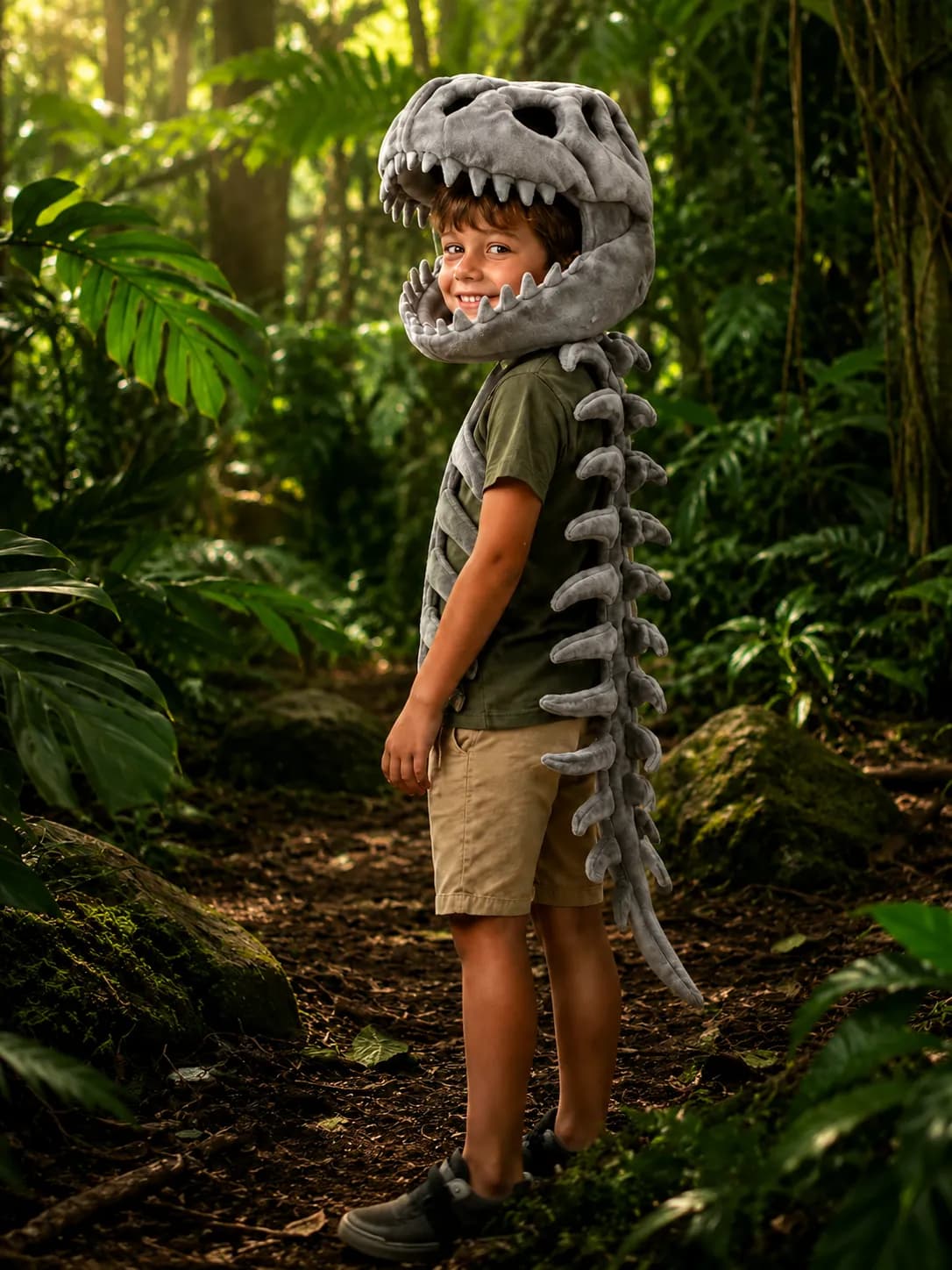 Dino Skeleton Plush Costume - Kids/Small 75cm 4