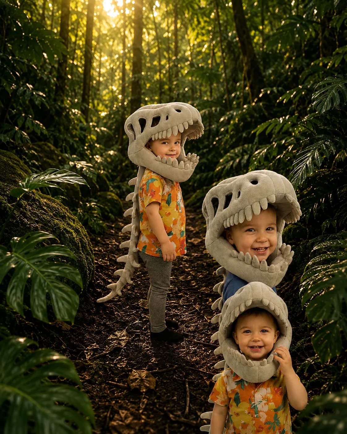 Dino Skeleton Plush Costume - Kids/Small 75cm 7